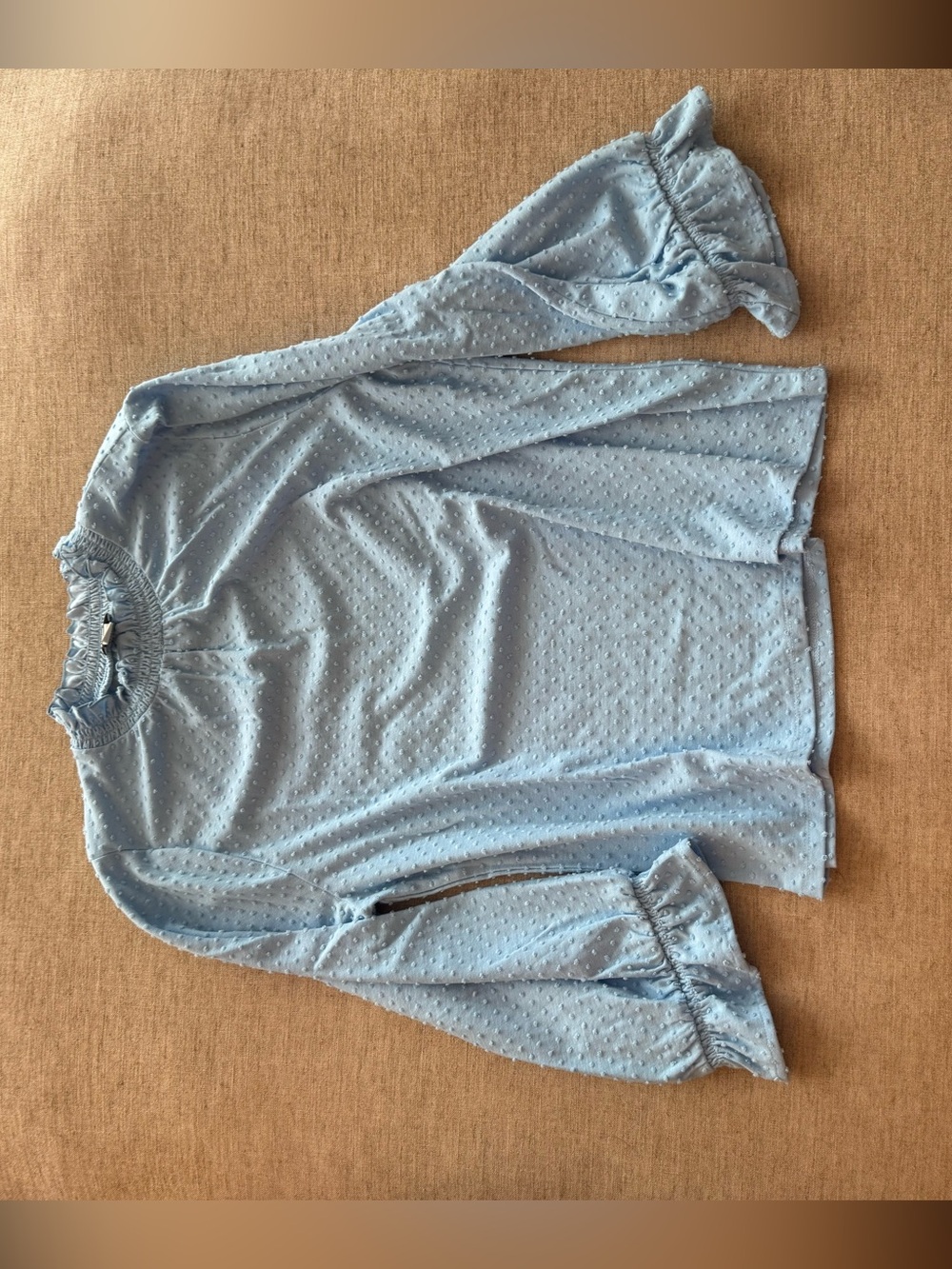 J. Crew Powder Blue Swiss Dot Top